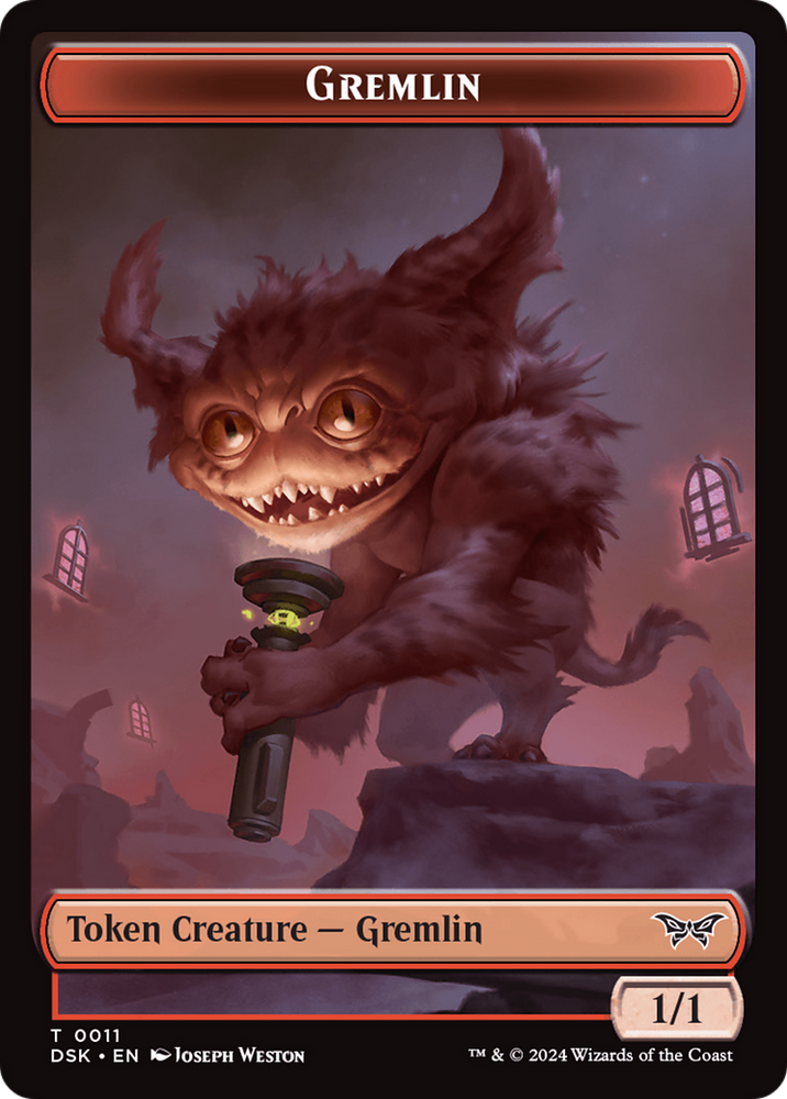 Glimmer // Gremlin Double-Sided Token [Duskmourn: House of Horror Tokens]