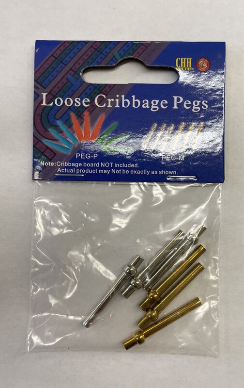 CRIBBAGE - METAL PEGS - 6pc Bag