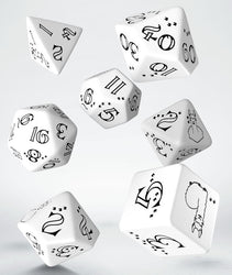 BRIGHT LLAMA DICE SET WHITE AND BLACK