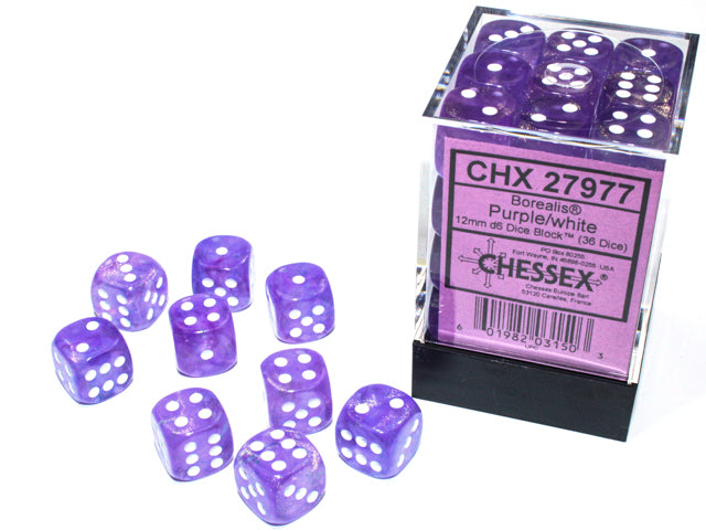 Chessex 12mm D6 Dice Block (36 Dice) *Borealis*