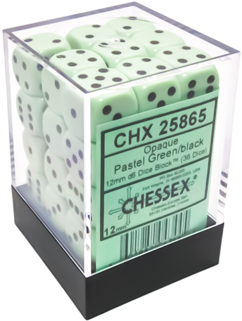 Chessex 12mm D6 Dice Block (36 Dice) *Opaque*