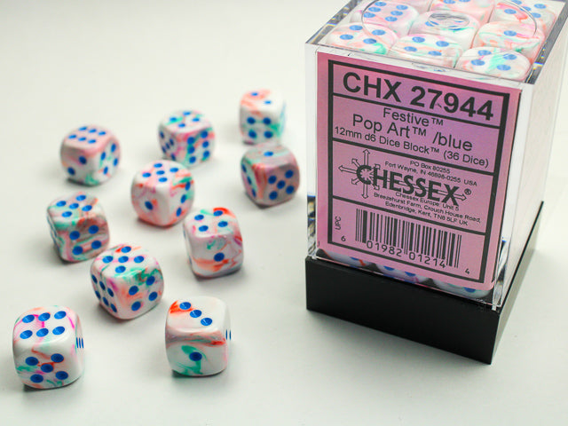 Chessex 12mm D6 Dice Block (36 Dice) *Festive*