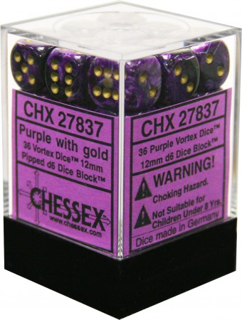 Chessex 12mm D6 Dice Block (36 Dice) *Vortex*