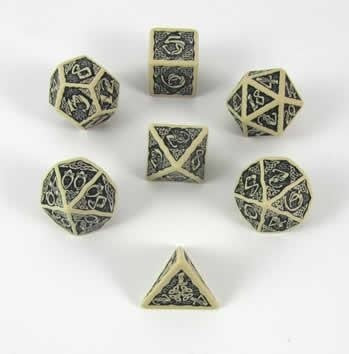 CELTIC DICE SET: BEIGE/BLACK