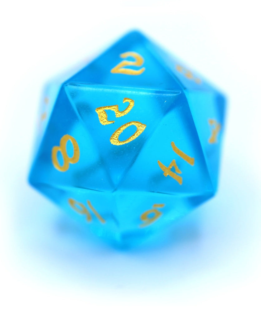 Clear Blue Glass Single D20