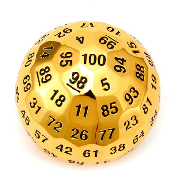 Titan's Fist Shiny Gold Metal D100 Dice