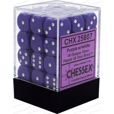 Chessex 12mm D6 Dice Block (36 Dice) *Opaque*