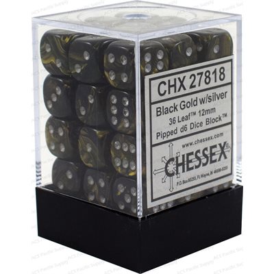 Chessex 12mm D6 Dice Block (36 Dice) *Leaf*