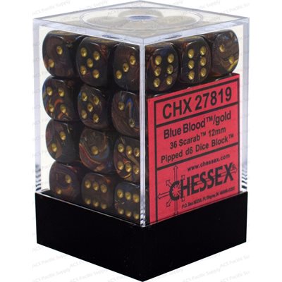 Chessex 12mm D6 Dice Block (36 Dice) *Scarab*