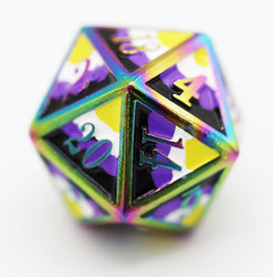 Non-Binary Pride Metal Dice Set