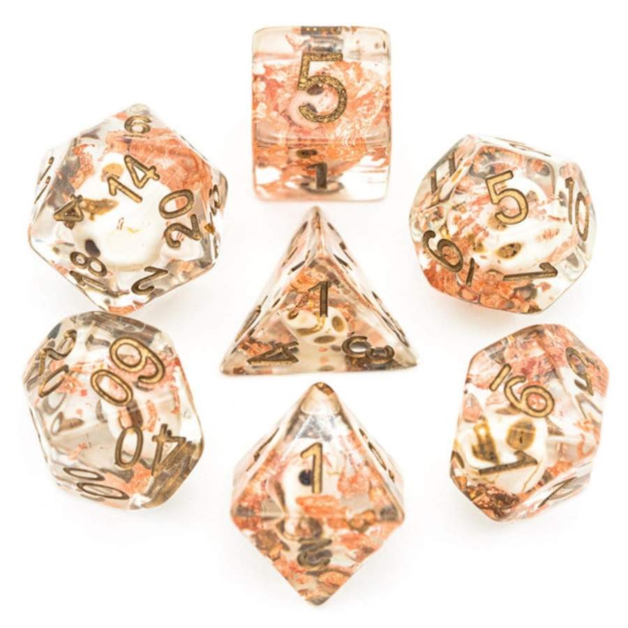 Skull and Copper Foil RPG Dice Set