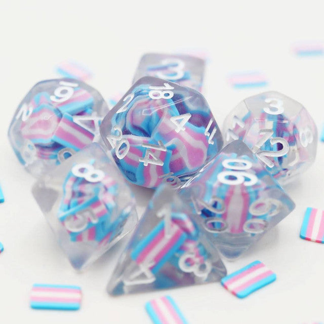 Transgender Flag RPG Dice Set