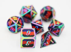 Polyamorous Pride Metal Dice Set