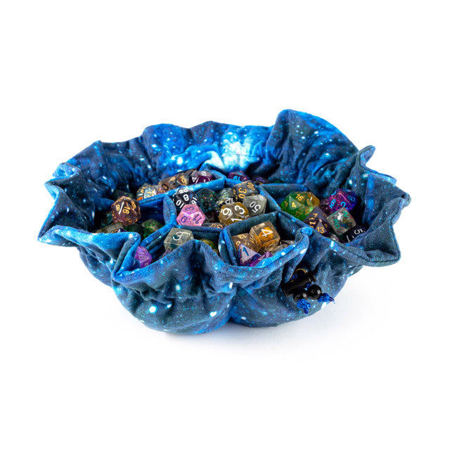 Velvet Compartment Dice Bag with Pockets: Galaxy