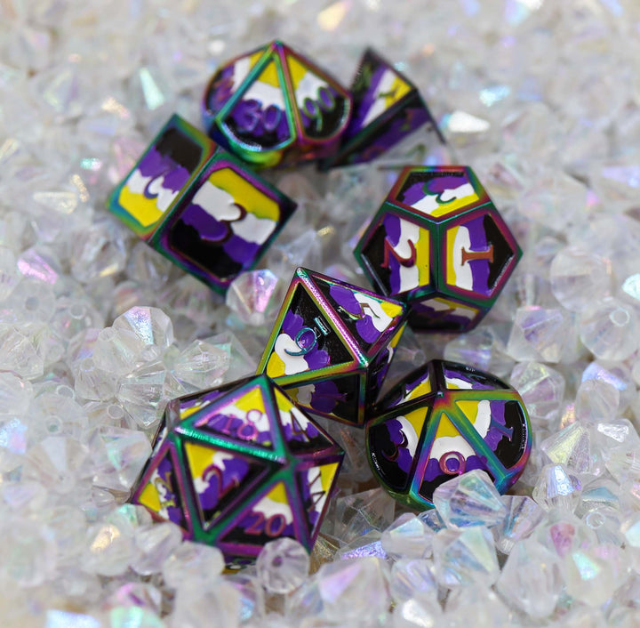 Non-Binary Pride Metal Dice Set