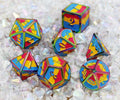 Pansexual Pride Metal Dice Set