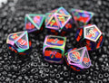 Polyamorous Pride Metal Dice Set