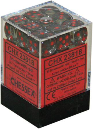 Chessex 12mm D6 Dice Block (36 Dice) *Translucent*