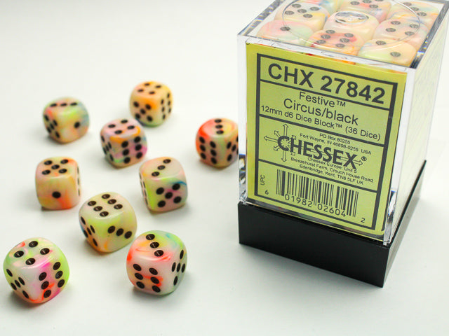 Chessex 12mm D6 Dice Block (36 Dice) *Festive*