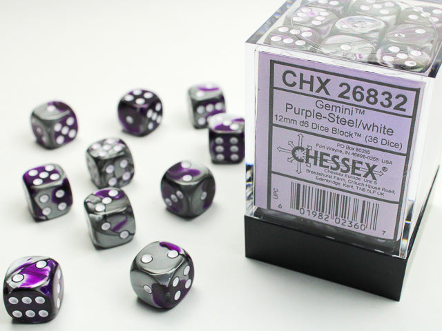 Chessex 12mm D6 Dice Block (36 Dice) *Gemini*