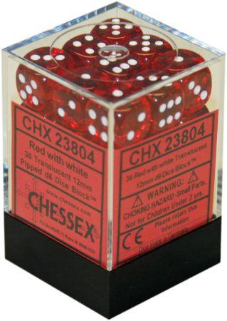 Chessex 12mm D6 Dice Block (36 Dice) *Translucent*