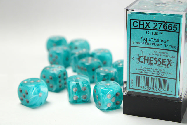 CHESSEX 16MM D6 DICE BLOCK (12 DICE) - CIRRUS