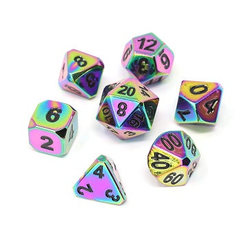 METAL FORGE DICE SET - SCORCHED RAINBOW W/BLACK