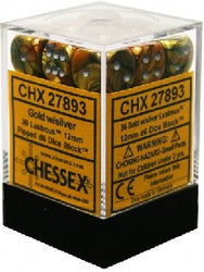 Chessex 12mm D6 Dice Block (36 Dice) *Lustrous*