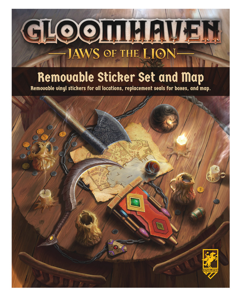 GLOOMHAVEN JAWS OF THE LION REMOVABLE STICKER SET/MAP