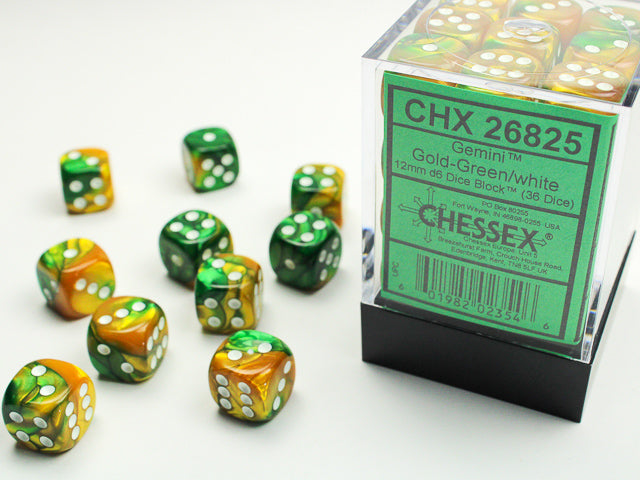 Chessex 12mm D6 Dice Block (36 Dice) *Gemini*