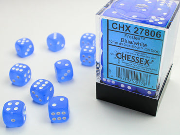 Chessex 12mm D6 Dice Block (36 Dice) *Frosted*