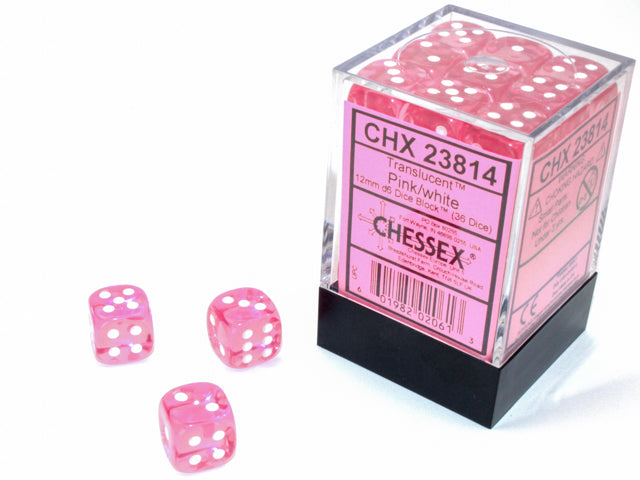 Chessex 12mm D6 Dice Block (36 Dice) *Translucent*